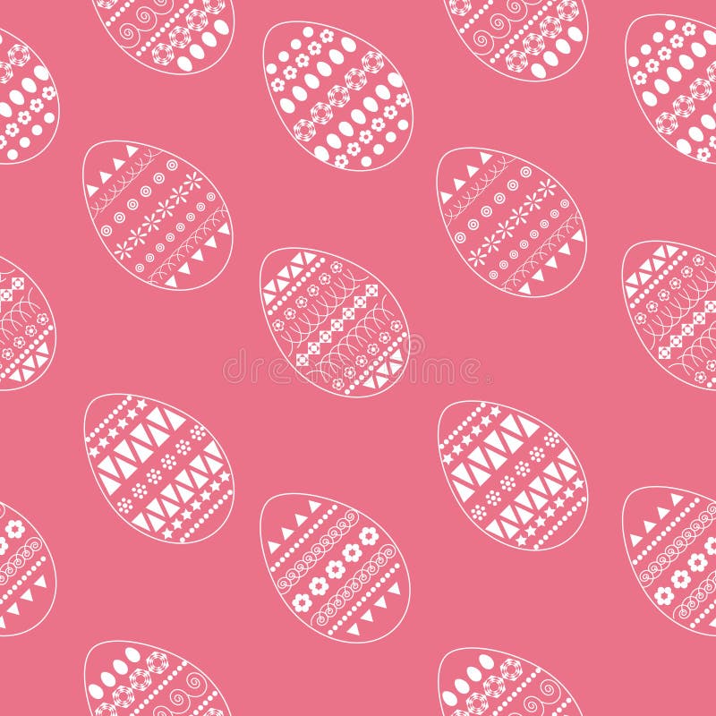 Vector naadloos patroon van overladen witte paaseieren Vers en de lenteontwerp voor groetkaarten, textiel, boekje, stof, sticker stock illustratie Vector naadloos patroon van overladen witte paaseieren Vers en de lenteontwerp voor groetkaarten, textiel, boekje, stof, sticker stock illustratie