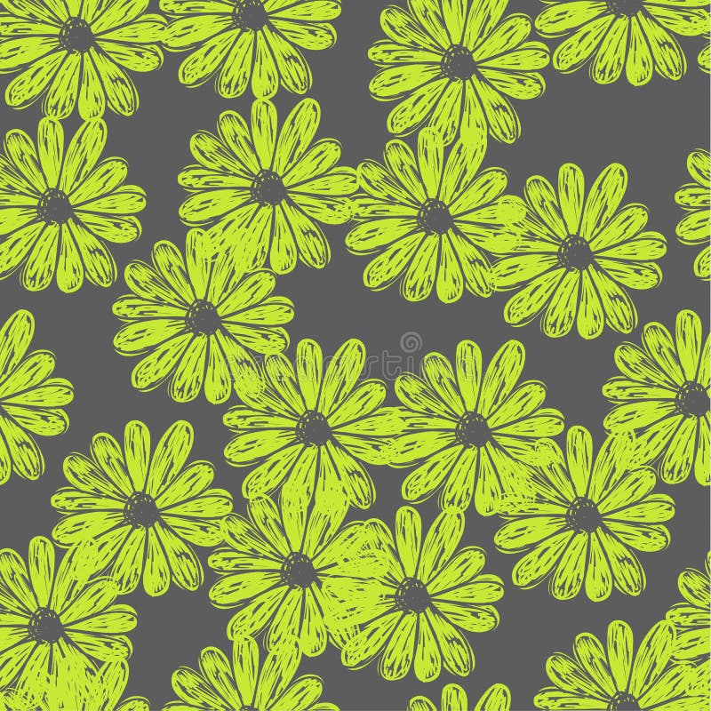 Vector naadloos vectorpatroon met krabbelbloemen vector illustratie Vector naadloos vectorpatroon met krabbelbloemen vector illustratie