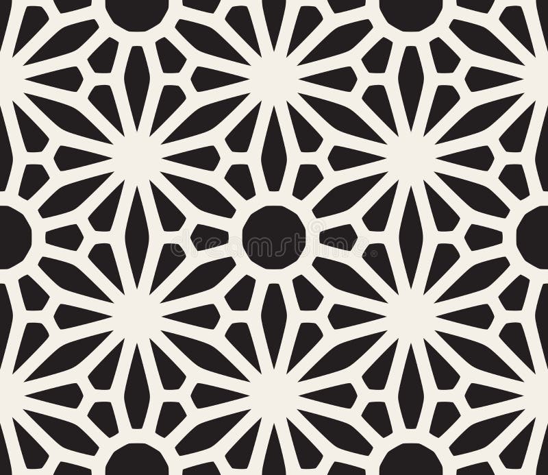 Vector naadloos zwart-wit kant bloemenpatroon stock illustratie