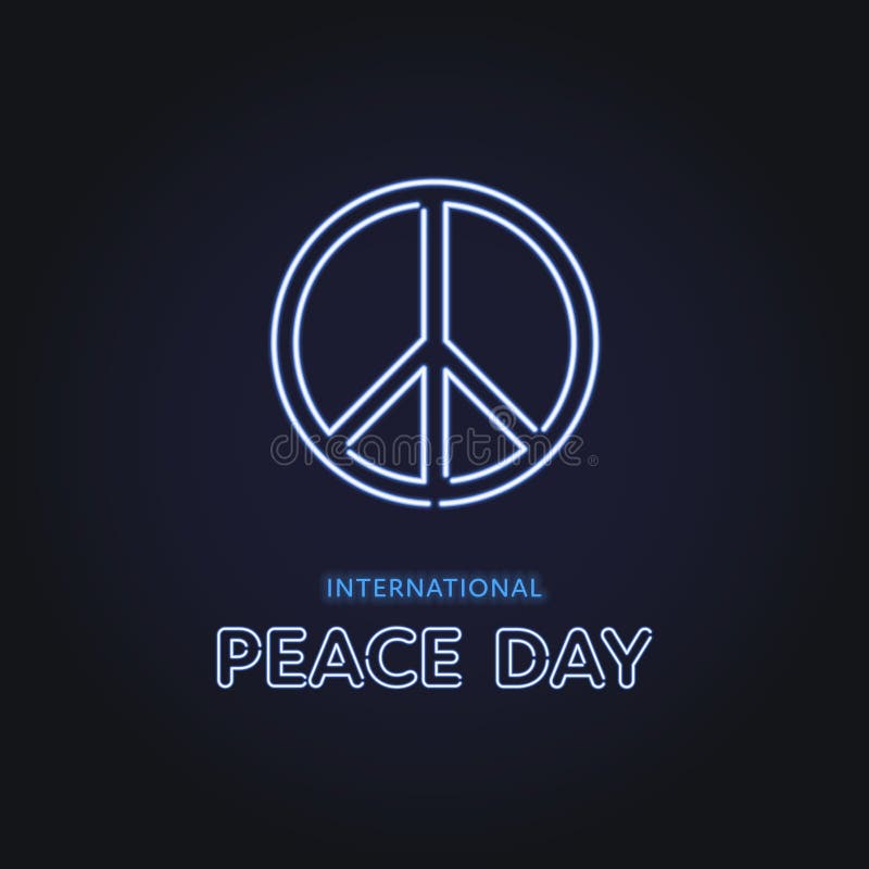 Neon Sign Of Chinese Hieroglyph Means Peace In Circle Frame With English Alphabet Wish For Peace In Neon Style Stock Illustration - Download Image Now - iStock