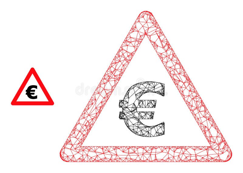Hatched Mesh Euro Warning Icon royalty free illustration