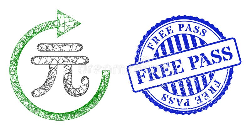 Grunge Free Pass Seal and Net Yuan Repay Web Mesh royalty free illustration