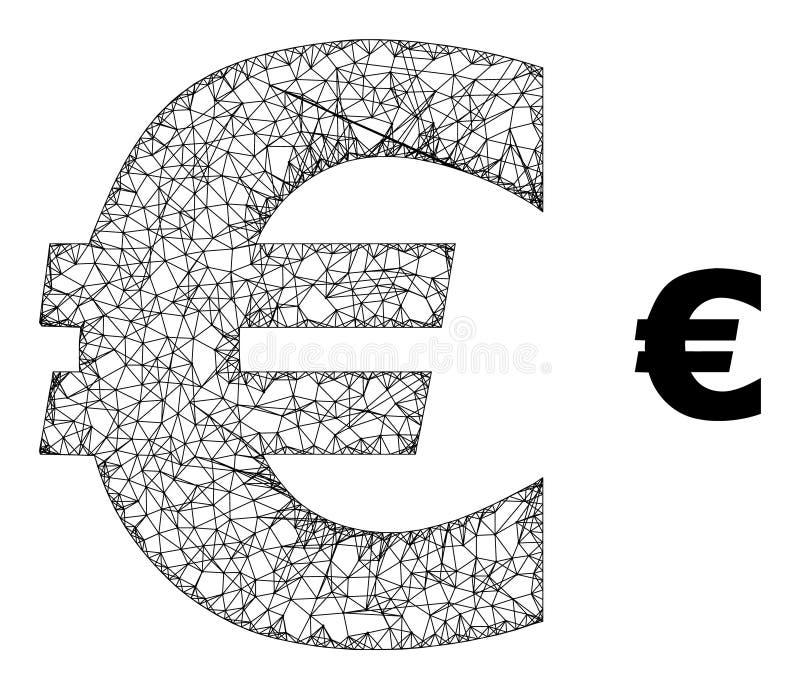 Hatched Mesh Euro Symbol Icon royalty free illustration