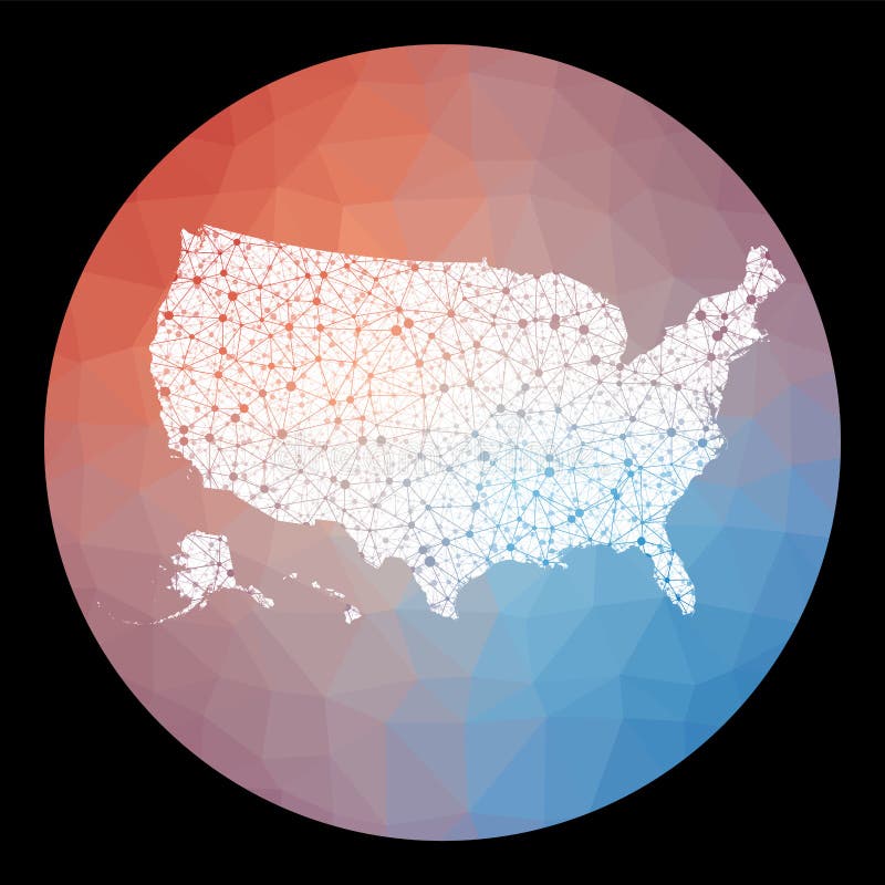 Vector network USA map. stock vector. Illustration of digital 178937074