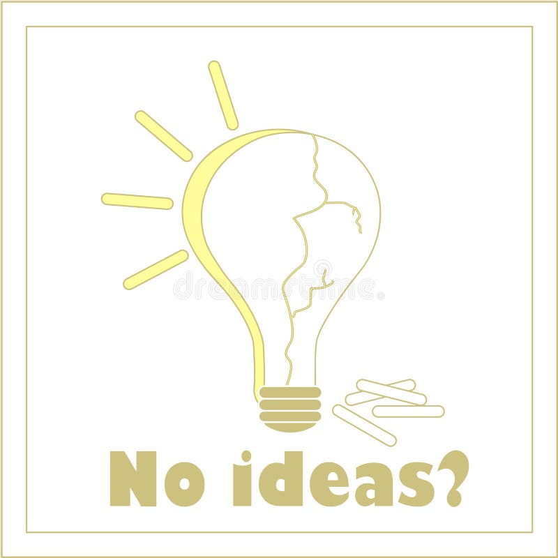 Vector No ideas? Light bulb idea vector illustration stock illustration