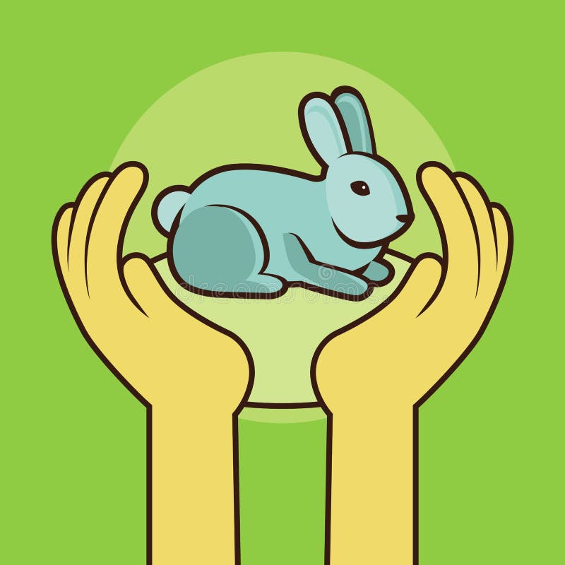 Vector Not Tested on Animals Sign Stock Vector - Illustration of hand