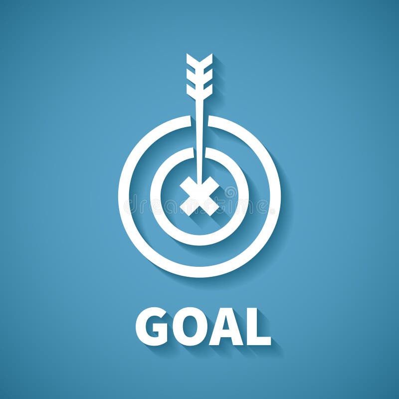 Conceito vetorial de alcance de objetivos ou metas com dardo ilustração royalty free