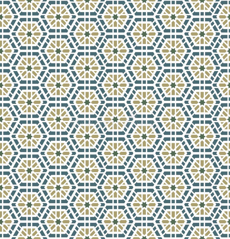 Vector Arabic honeycomb Seamless Pattern Background with stars. Vector Arabic honeycomb Seamless Pattern Background with stars