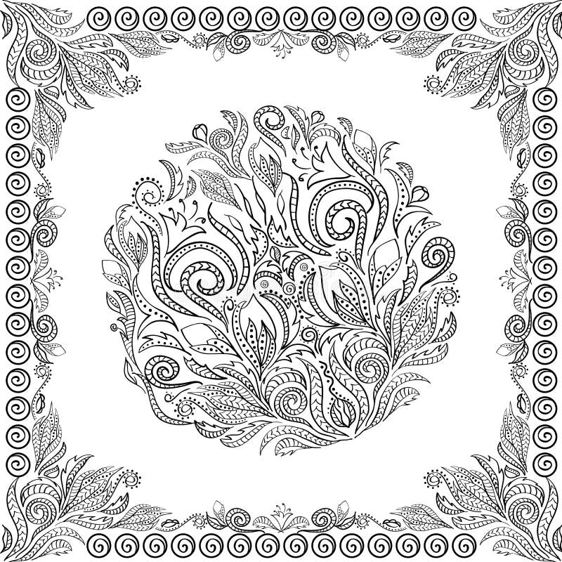 Página Original Do Quadrado Do Livro Para Colorir Para Adultos - Ilustração  do Vetor - Ilustração de jogo, ornamento: 62530463