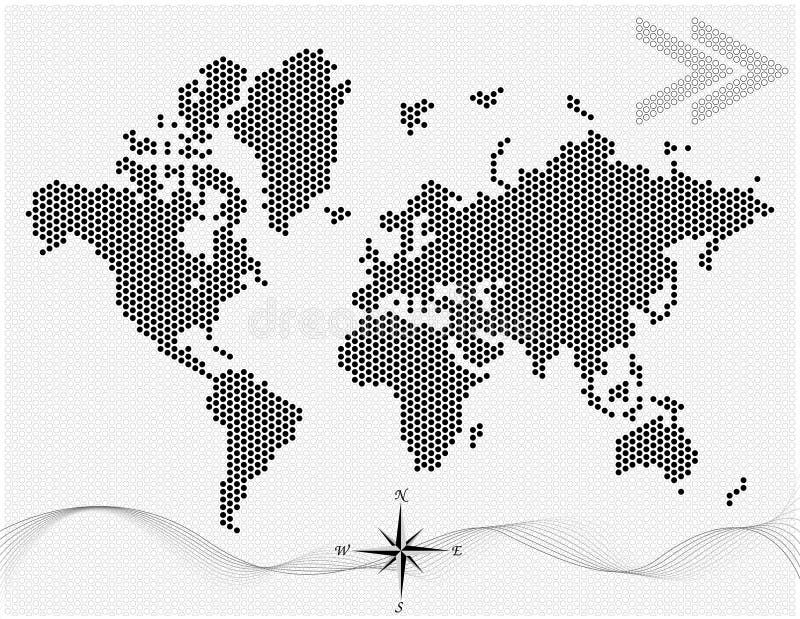 Vector o mapa de mundo pontilhado - preto ilustração royalty free Vector o mapa de mundo pontilhado - preto ilustração royalty free