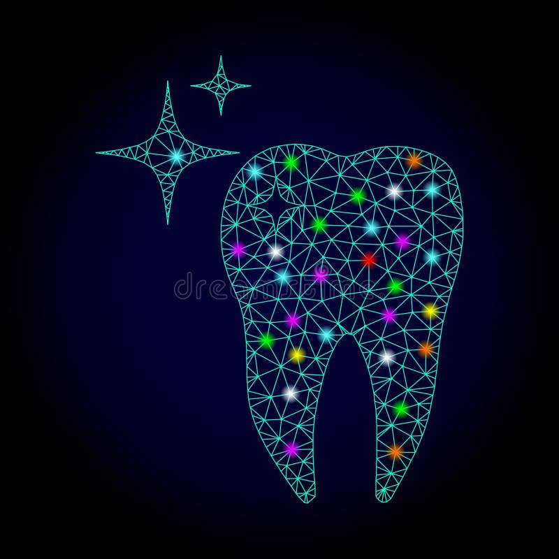 Vector 2.o Mesh Excellent Tooth con los puntos que brillan intensamente por Año Nuevo stock de ilustración Vector 2.o Mesh Excellent Tooth con los puntos que brillan intensamente por Año Nuevo stock de ilustración