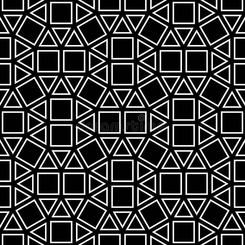 Vector o quadrado abstrato do teste padrão da geometria do moderno, o fundo geométrico sem emenda preto e branco, o descanso suti ilustração royalty free Vector o quadrado abstrato do teste padrão da geometria do moderno, o fundo geométrico sem emenda preto e branco, o descanso suti ilustração royalty free