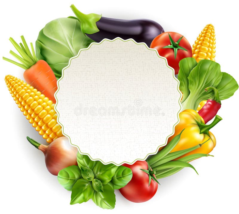 Vector o teste padrão com cenouras dos vegetais, couve do menu, manjericão, a ilustração stock Vector o teste padrão com cenouras dos vegetais, couve do menu, manjericão, a ilustração stock