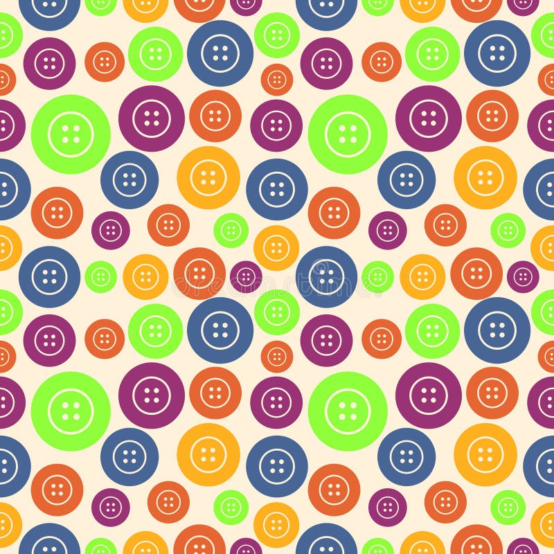 Vector o teste padrão sem emenda com elementos de botões coloridos brilhantes ilustração stock Vector o teste padrão sem emenda com elementos de botões coloridos brilhantes ilustração stock