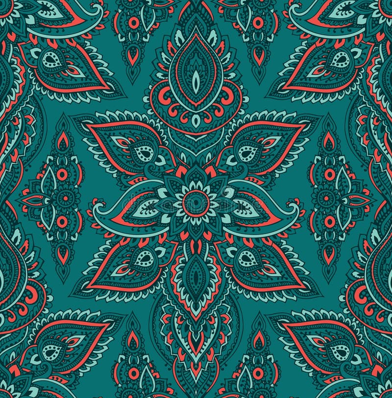 Vector o teste padrão sem emenda com elementos florais do mehndi da hena ilustração royalty free Vector o teste padrão sem emenda com elementos florais do mehndi da hena ilustração royalty free