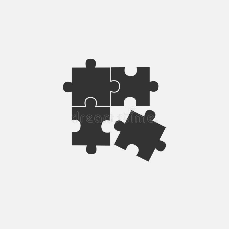 Vector object of puzzle web line isolated icon stock illustration