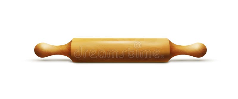Vector object. Wooden rolling pin isolated on white background stock illustration