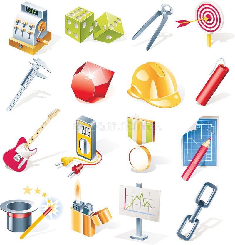 Vector objecten geplaatste pictogrammen. Deel 13 royalty-vrije illustratie Vector objecten geplaatste pictogrammen. Deel 13 royalty-vrije illustratie