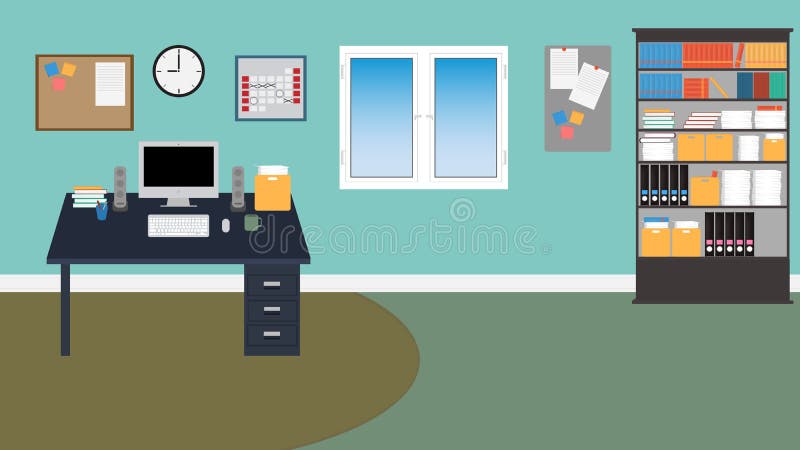 Vector Office Room. in EPS 10 Stock Vector - Illustration of work,  elements: 38899537
