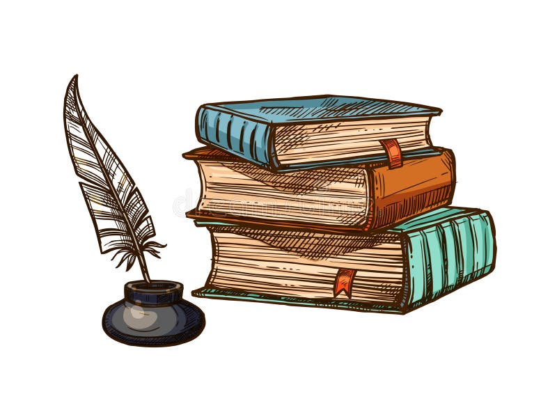 Books and literature quills sketch  Book drawing, Sketch icon, Vector  sketch