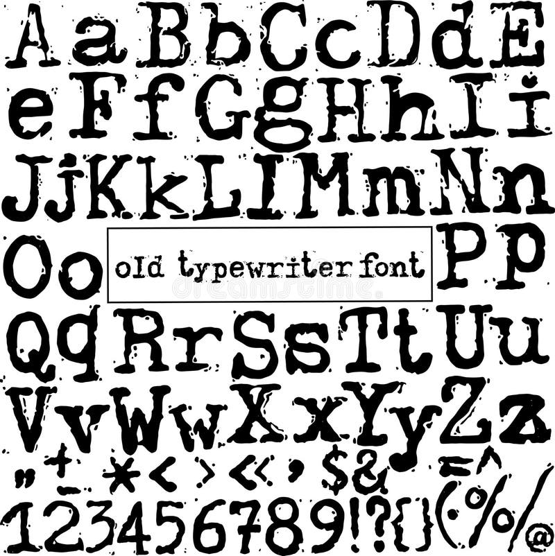 Vector old typewriter font stock vector. Illustration of graphic - 65011491
