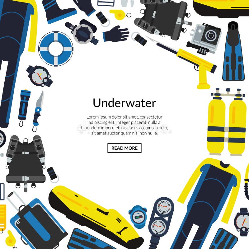 Vector onderwaterduikuitrustingillustratie vector illustratie Vector onderwaterduikuitrustingillustratie vector illustratie
