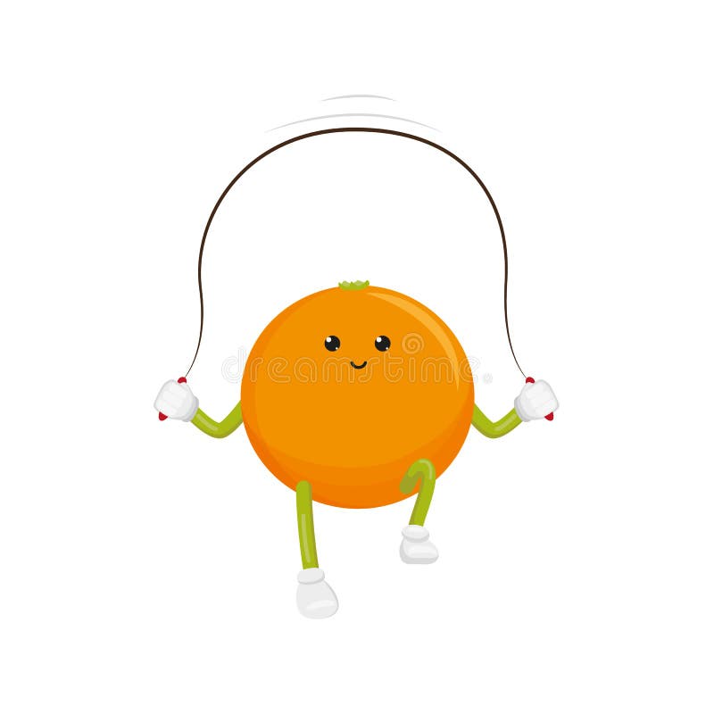Exercițiu de sărare a caracterelor în portocaliu vector illustration