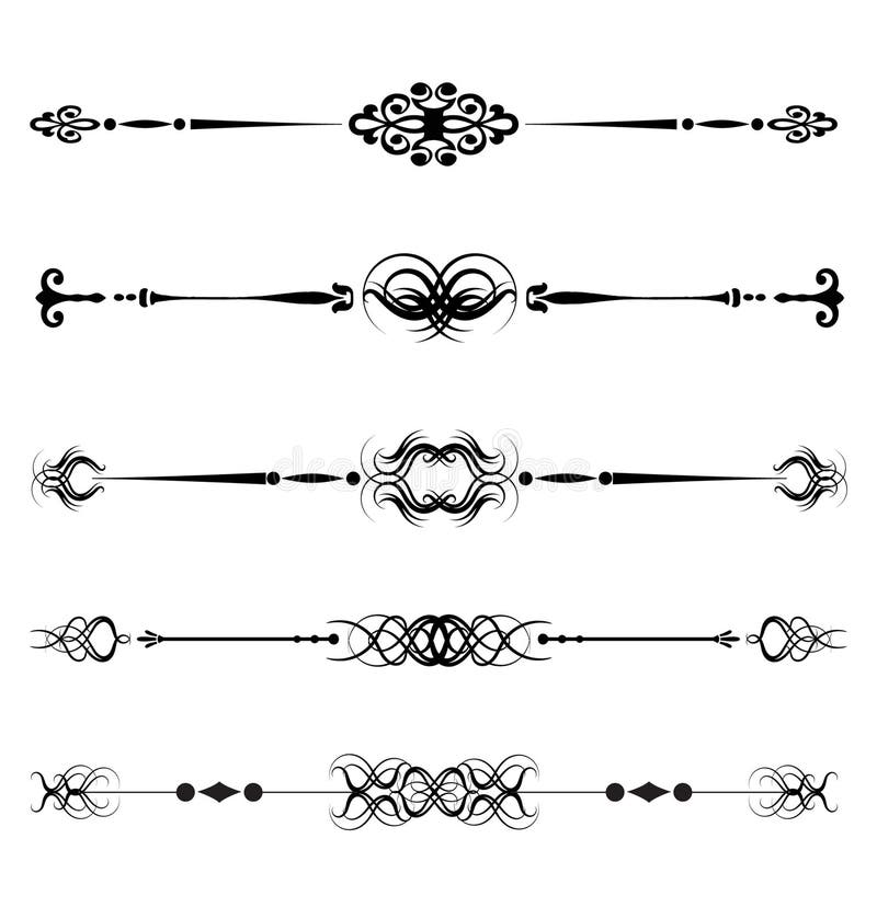 Vector ornamental rules, lines