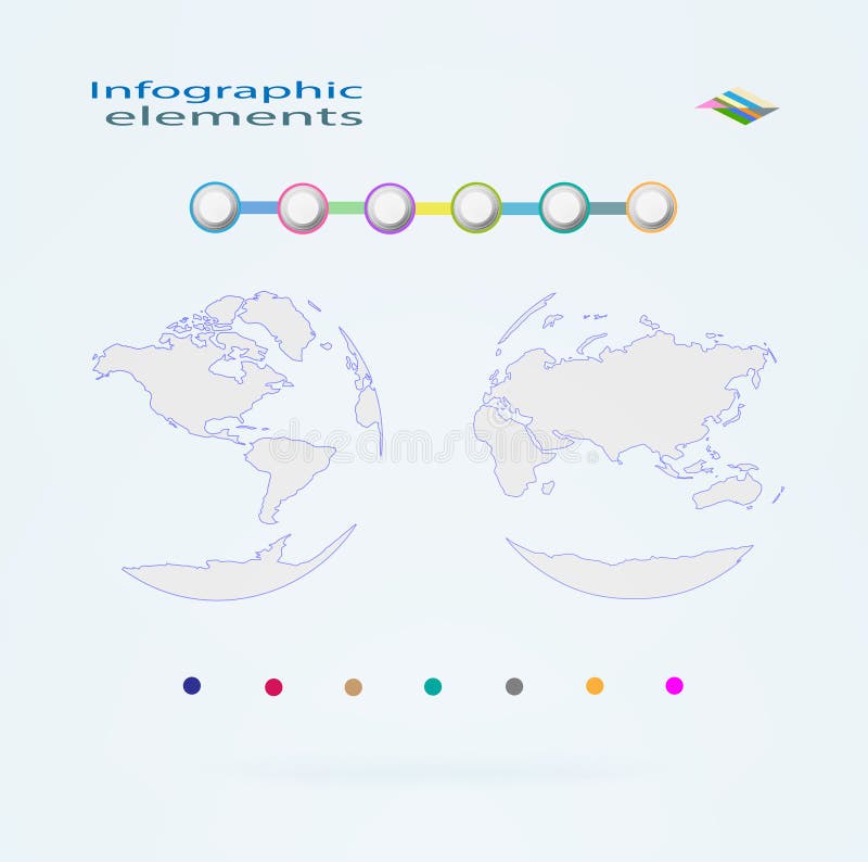 Vector os ícones do globo que mostram a terra com hemisp oriental e ocidental ilustração stock Vector os ícones do globo que mostram a terra com hemisp oriental e ocidental ilustração stock