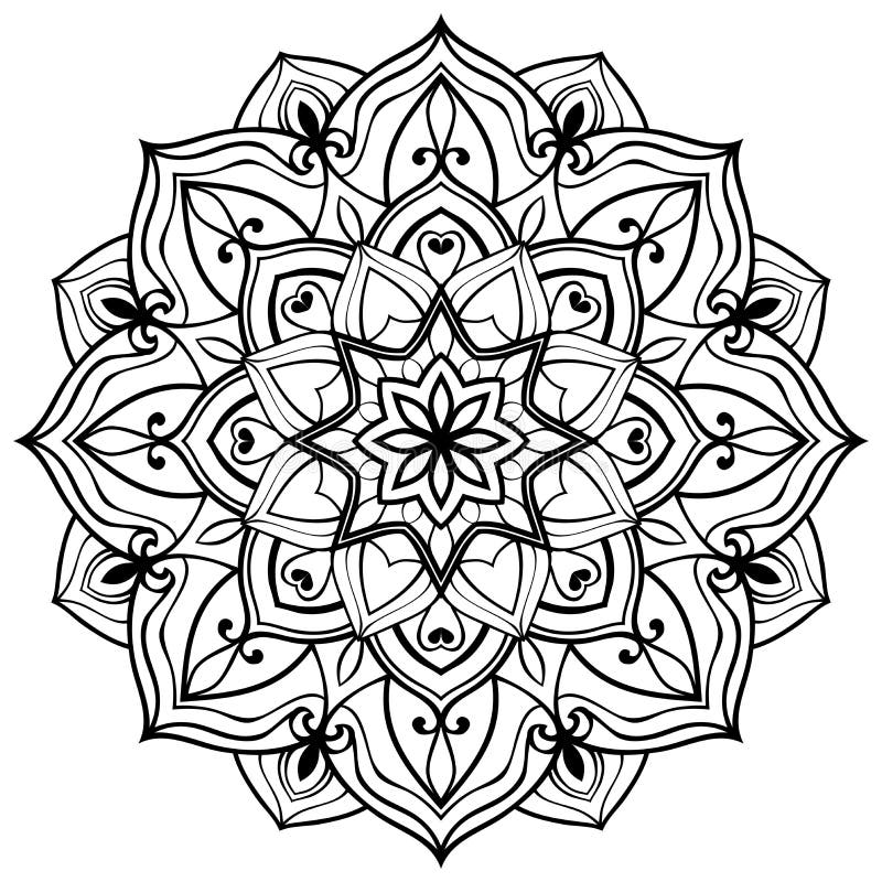 Download Vector outline mandala. stock vector. Image of embroidery ...