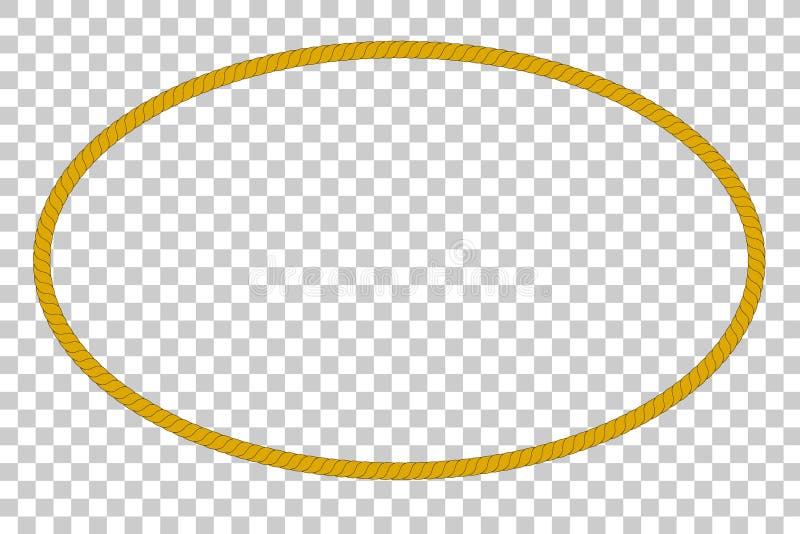 Oval Frame from Brown Rope for Your Element Design at Transparent