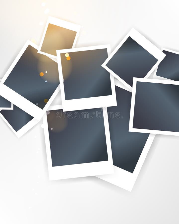 Vector overlapping blank photo frames