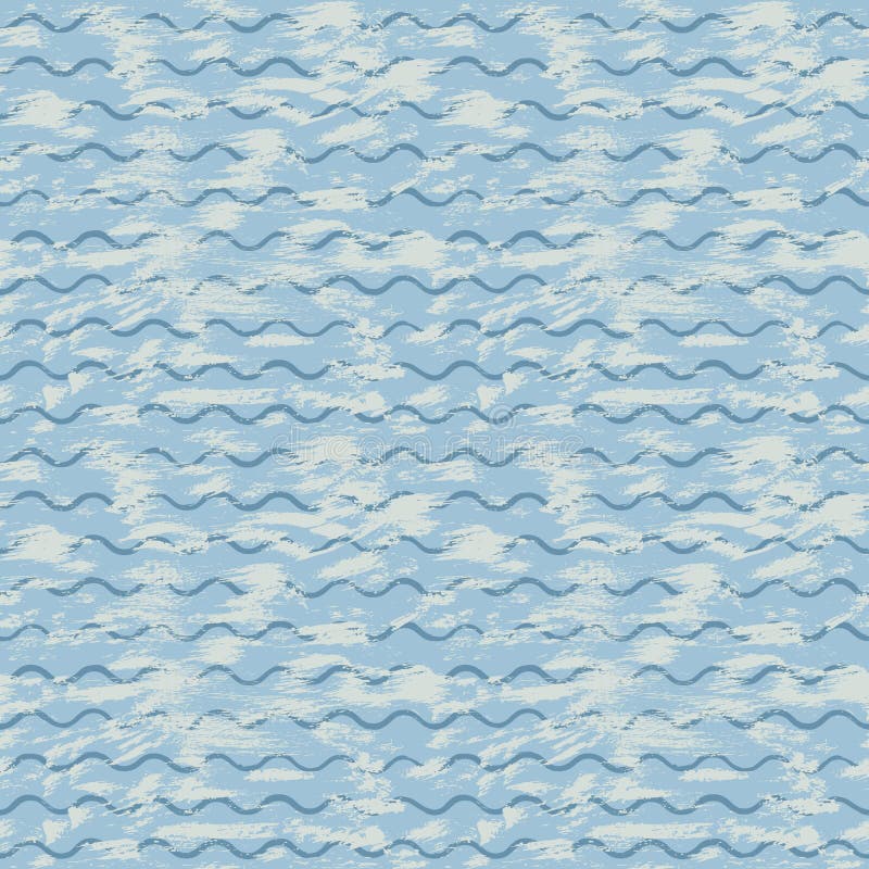 Vector overzeese achtergrond met blauwe golven en borstelslagen van verf royalty-vrije illustratie Vector overzeese achtergrond met blauwe golven en borstelslagen van verf royalty-vrije illustratie
