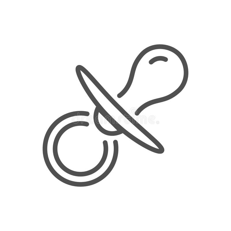 Pacifier in Linear Style with Editable Stroke Isolated on White
