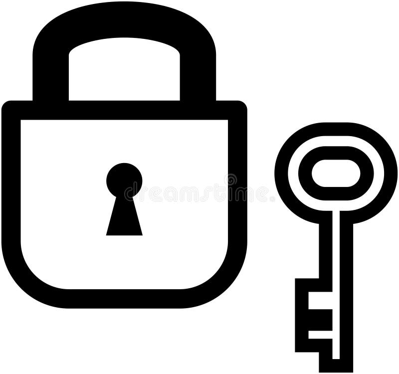 Lock and Key icon stock vector. Illustration of clip, mail - 355812