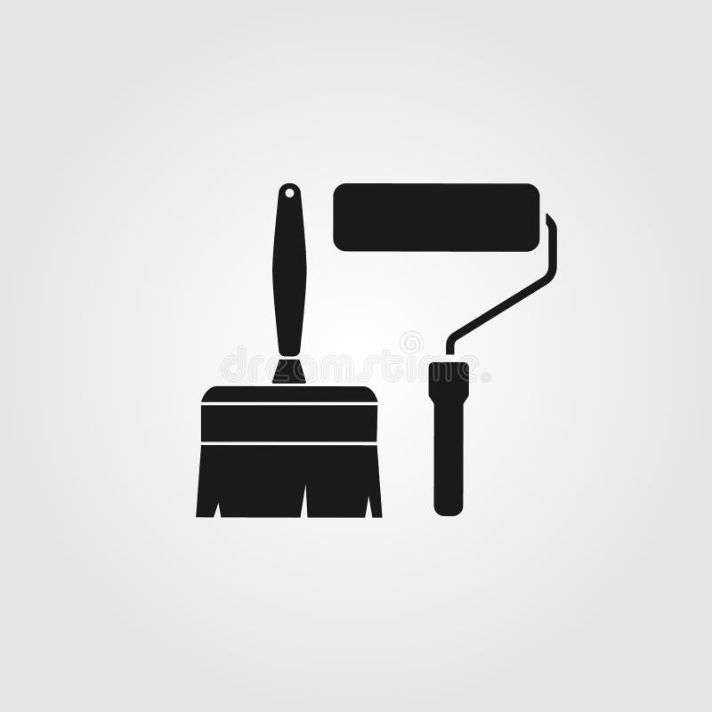 Vector Paint Brush and Roller Icons Stock Vector Illustration of