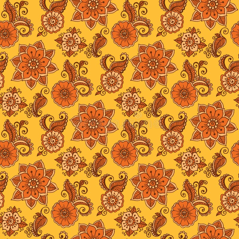 Flower paisley pattern stock vector. Illustration of east - 62756894