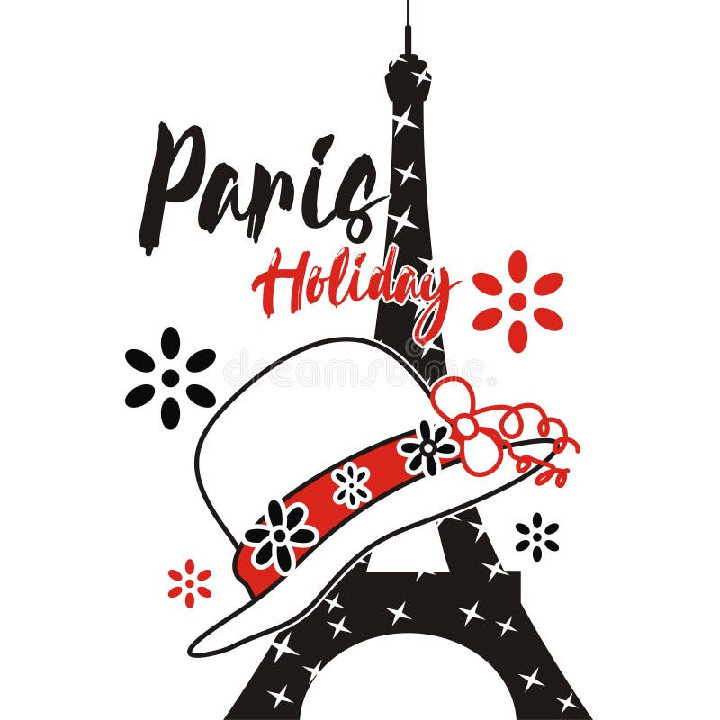 Illustration Paris Pattern Black and White Background Stock ...