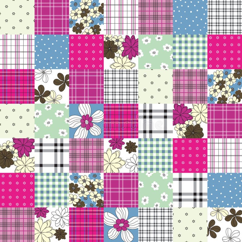 Vector patchwork seamless pattern