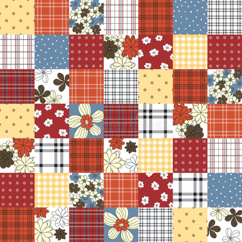 Vector patchwork seamless pattern