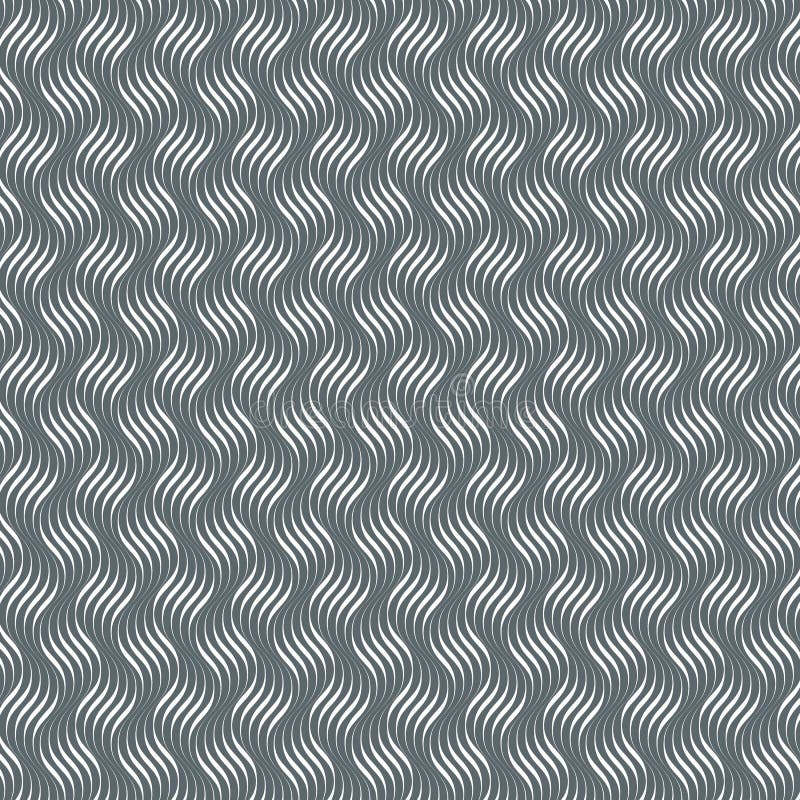 Vector pattern with geometric waves. Endless stylish texture. Ripple monochrome background. royalty free illustration