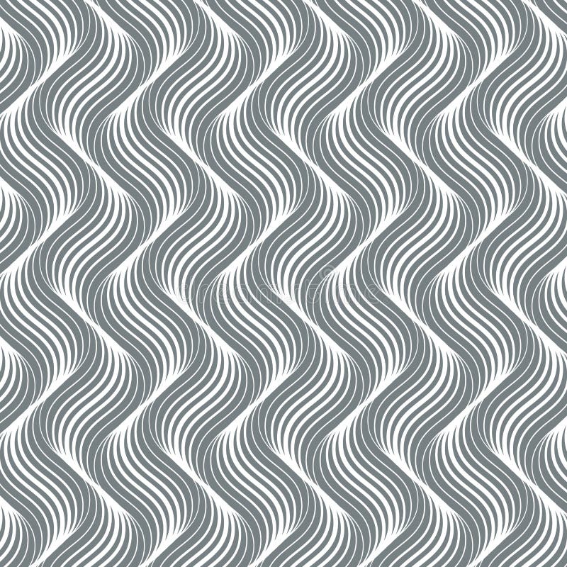 Vector pattern with geometric waves. Endless stylish texture. Ripple monochrome background. stock illustration