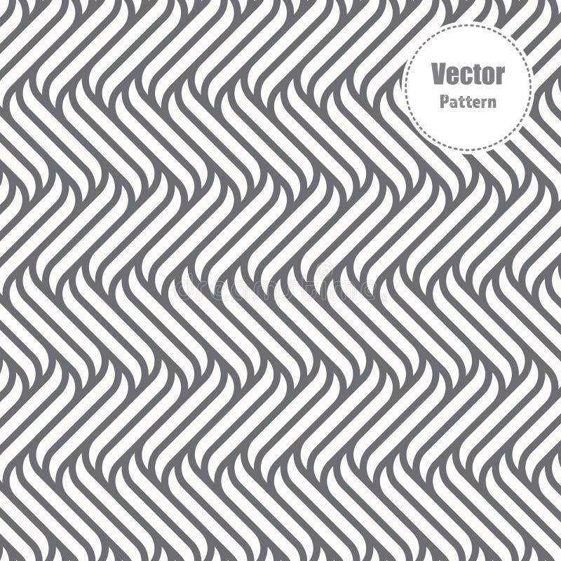 Vector pattern with geometric waves. Endless stylish texture. Ripple monochrome background. vector illustration