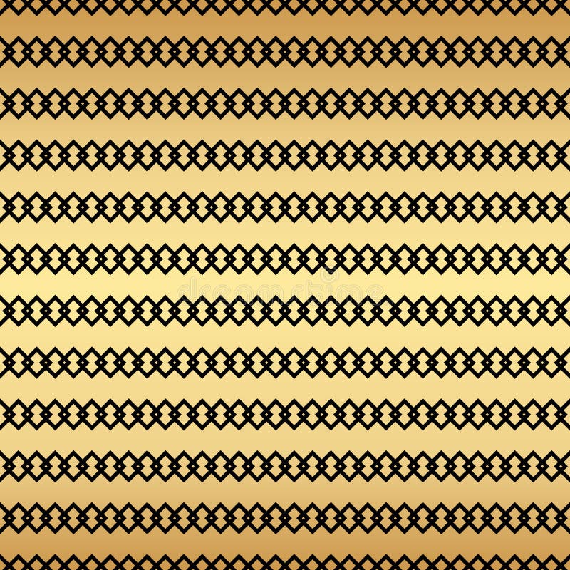 Geometric Gold Seamless Repeat Pattern Background, Gold and Black
