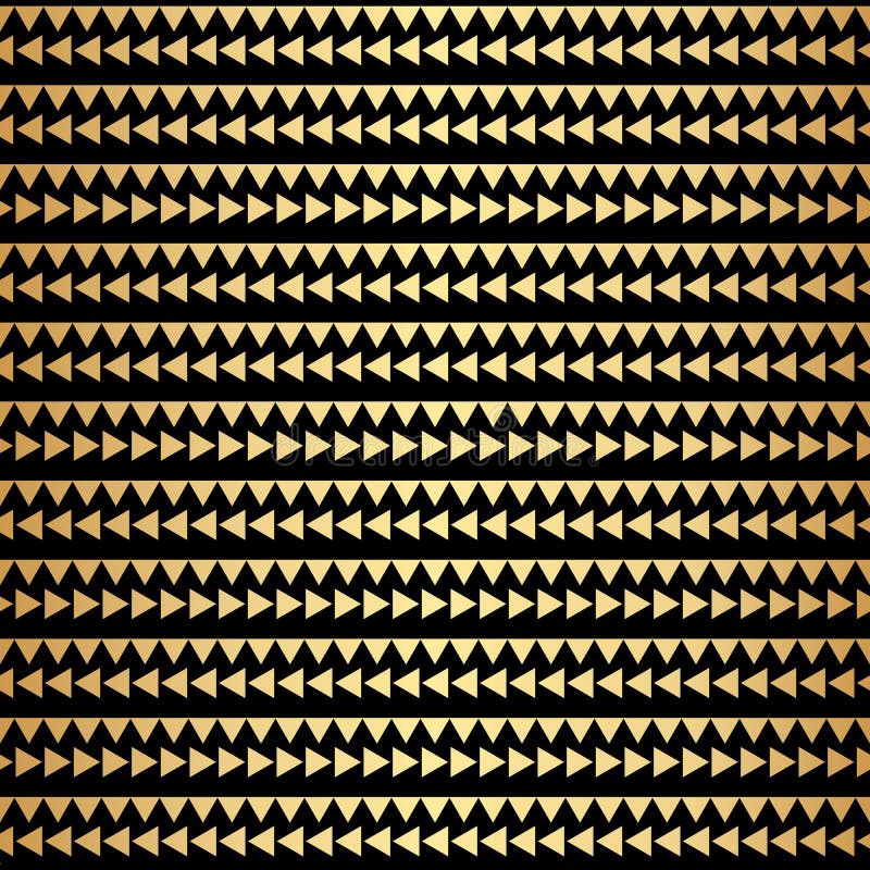 Geometric Gold Seamless Repeat Pattern Background, Gold and Black