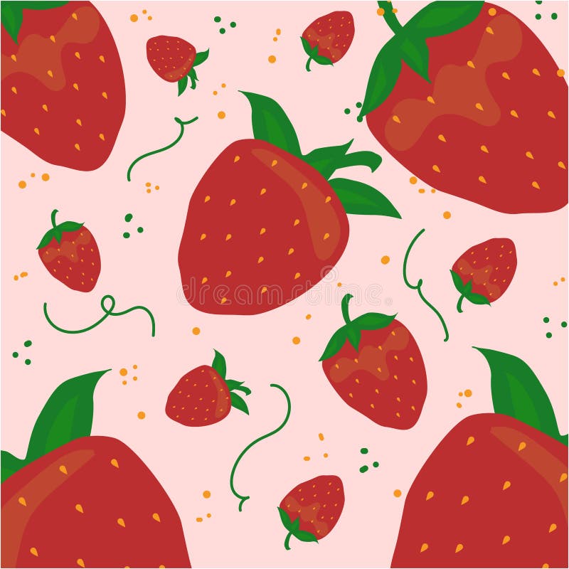 Strawberry Pattern Background Vector Illustration Stock Illustration ...
