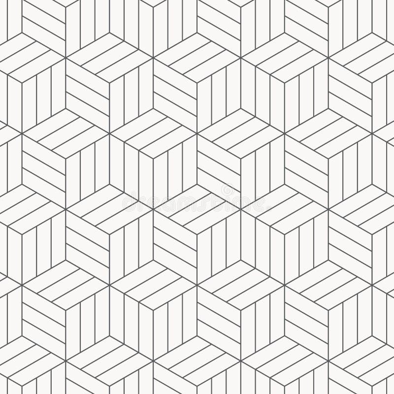 Vector pattern. Modern stylish texture. Repeating geometric tiles. Striped monochrome cubes. royalty free illustration