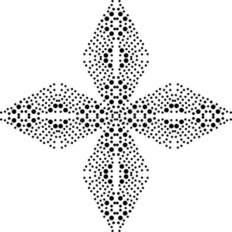 mandala dot pattern black and white stock vector