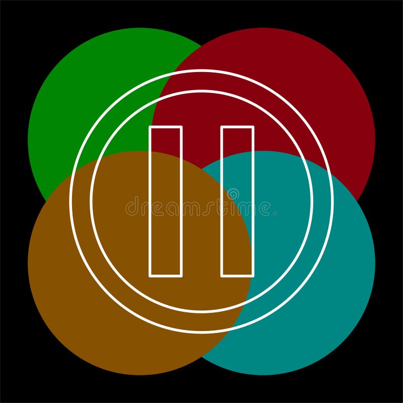 Vector pause button icon - media symbol stock illustration