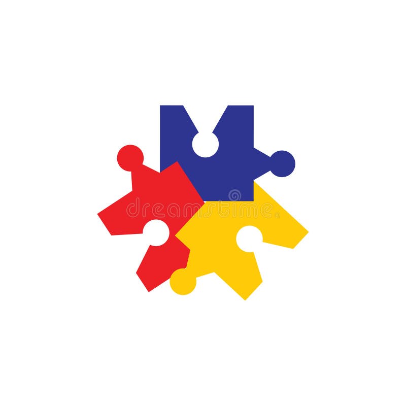 Vector pentru sigla pentru puzzle colorat royalty free illustration